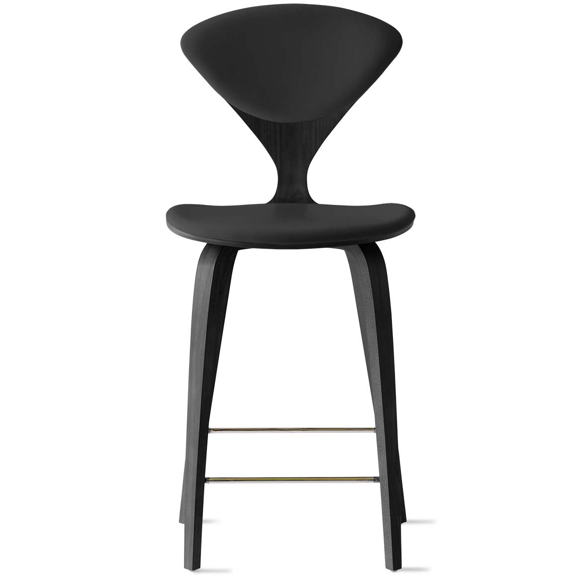 Bar Stool with Wood Base - Upholstered Seat and Back