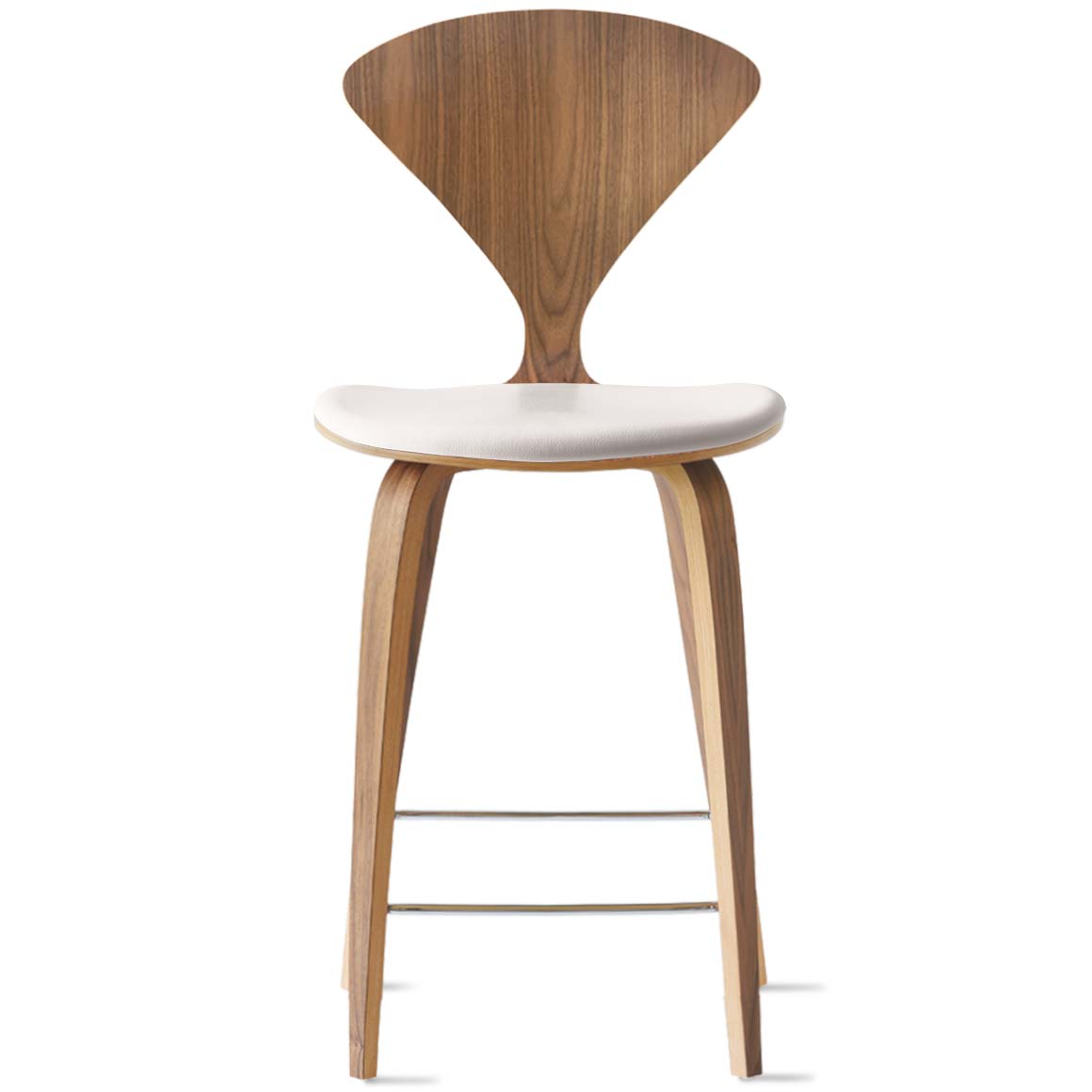 Bar Stool with Wood Base - Upholstered Seat