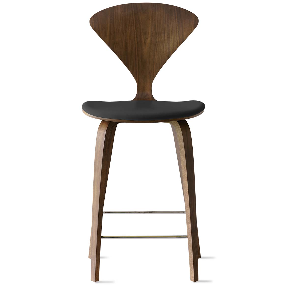 Bar Stool with Wood Base - Upholstered Seat
