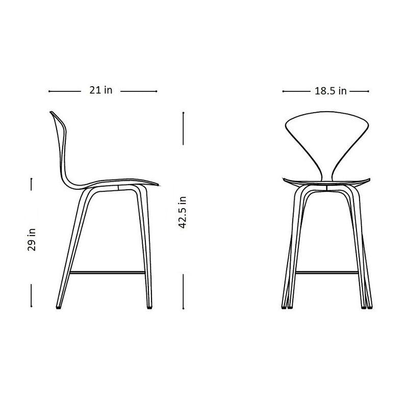 Bar Stool with Wood Base - Upholstered Seat