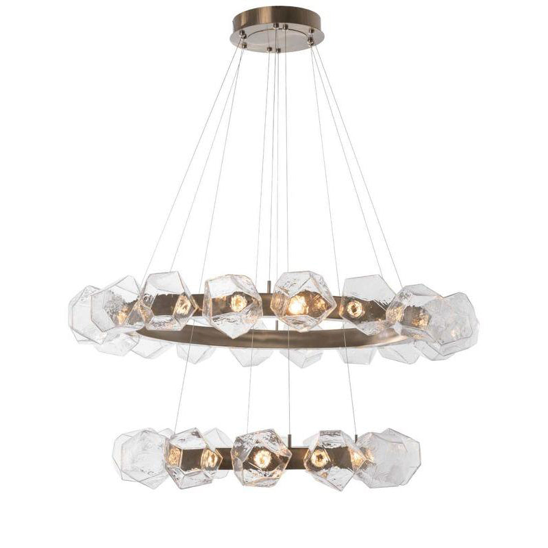 Gem Radial Two Tier Ring Chandelier