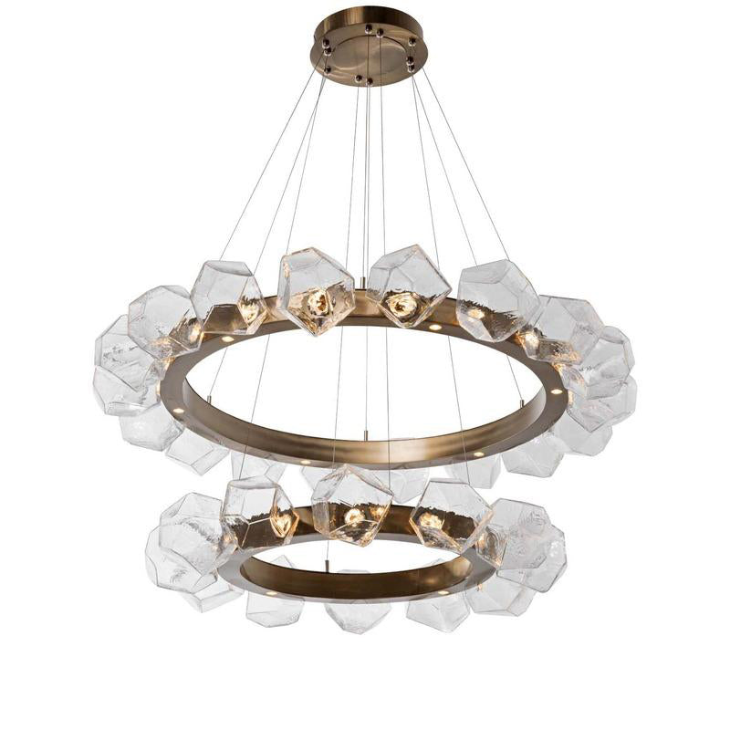 Gem Radial Two Tier Ring Chandelier
