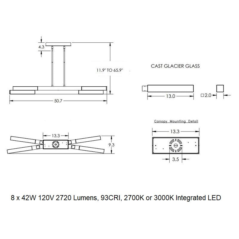 Glacier Linear Pendant Light