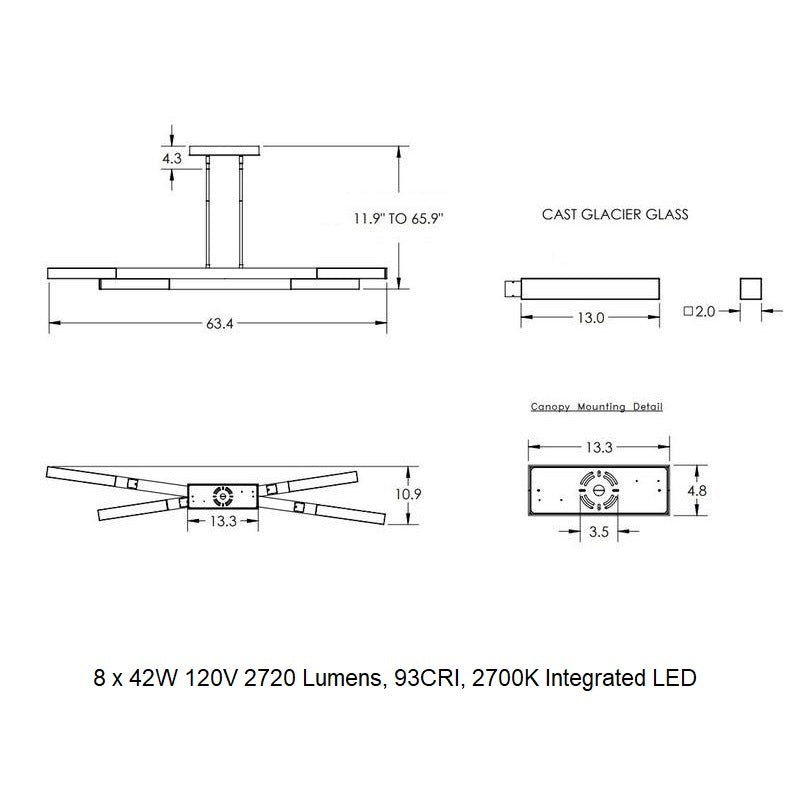 Glacier Linear Pendant Light