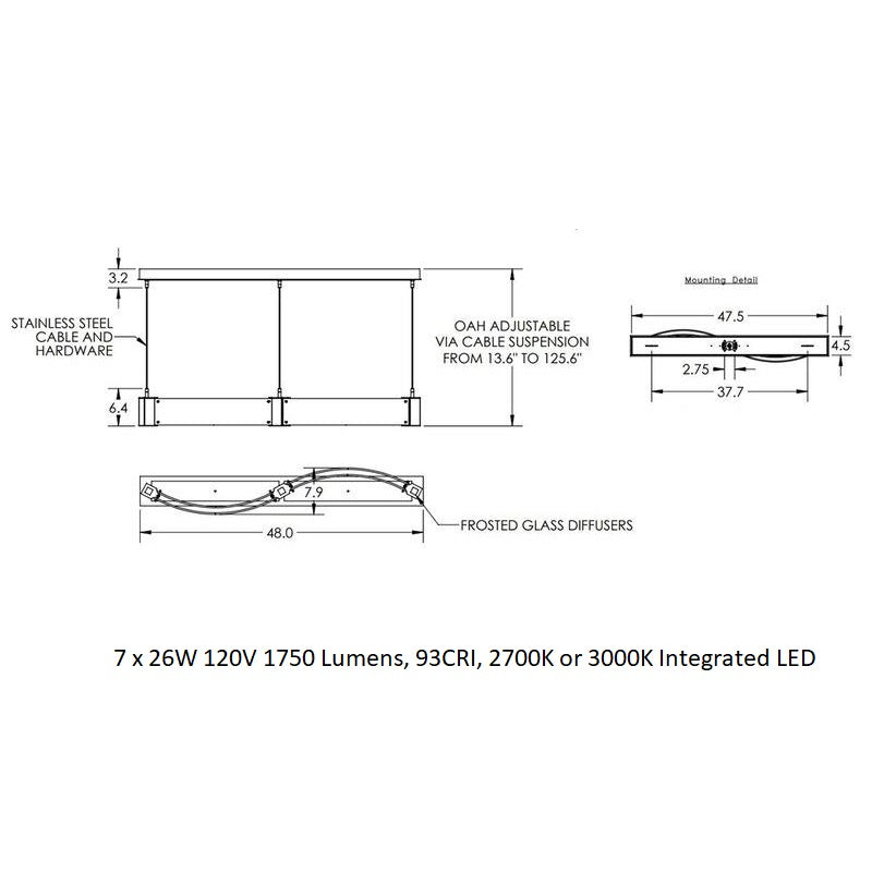 Parallel Curved Linear Suspension Light