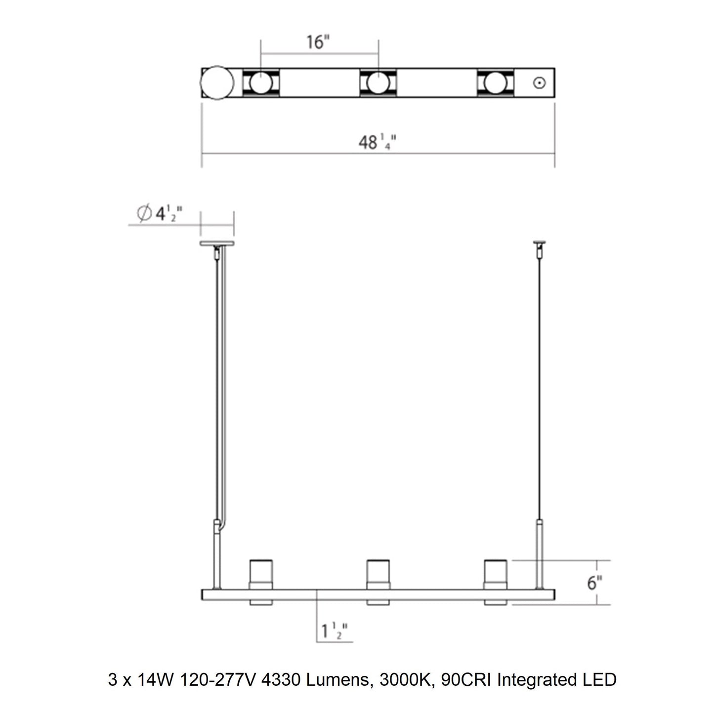 Intervals Linear LED Pendant Light