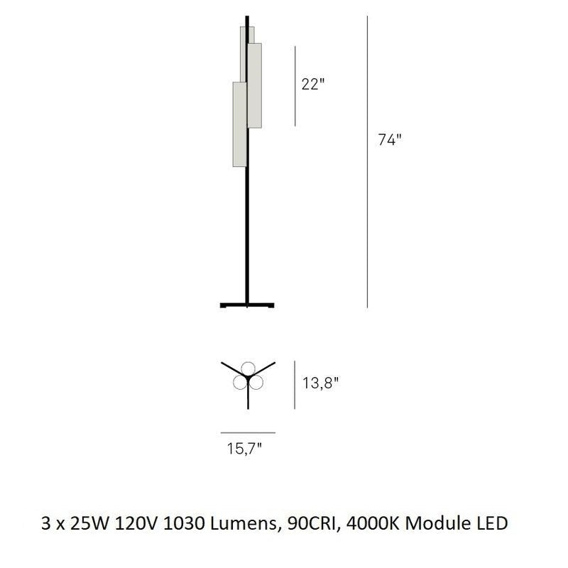 Black Note Triplet Floor Lamp