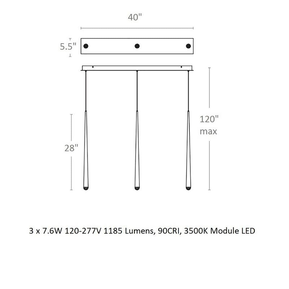 Cascade Crystal LED Linear Chandelier
