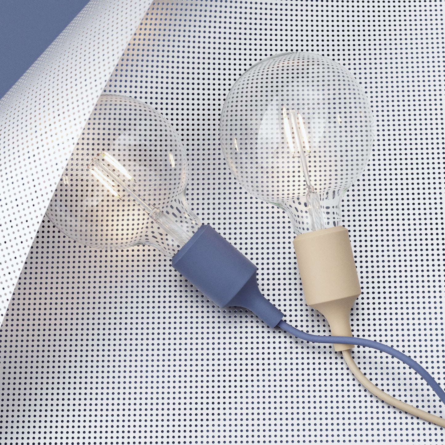 Pale Blue E27 Pendant Light - OPEN BOX