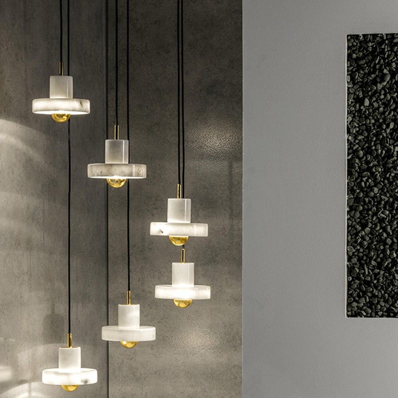 Galia Brass Marble Pendant Light 