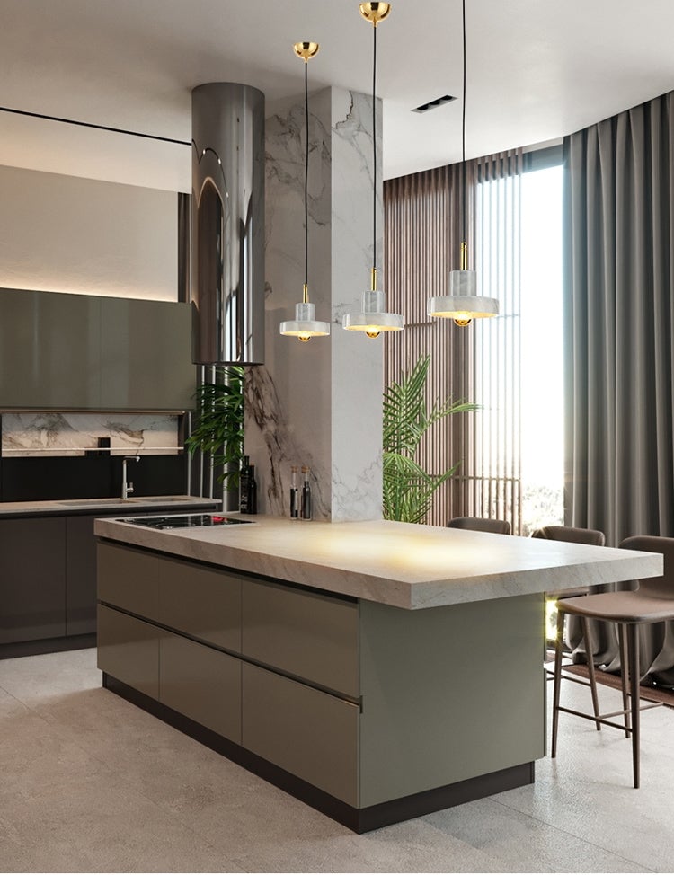Galia Brass Marble Pendant Light 