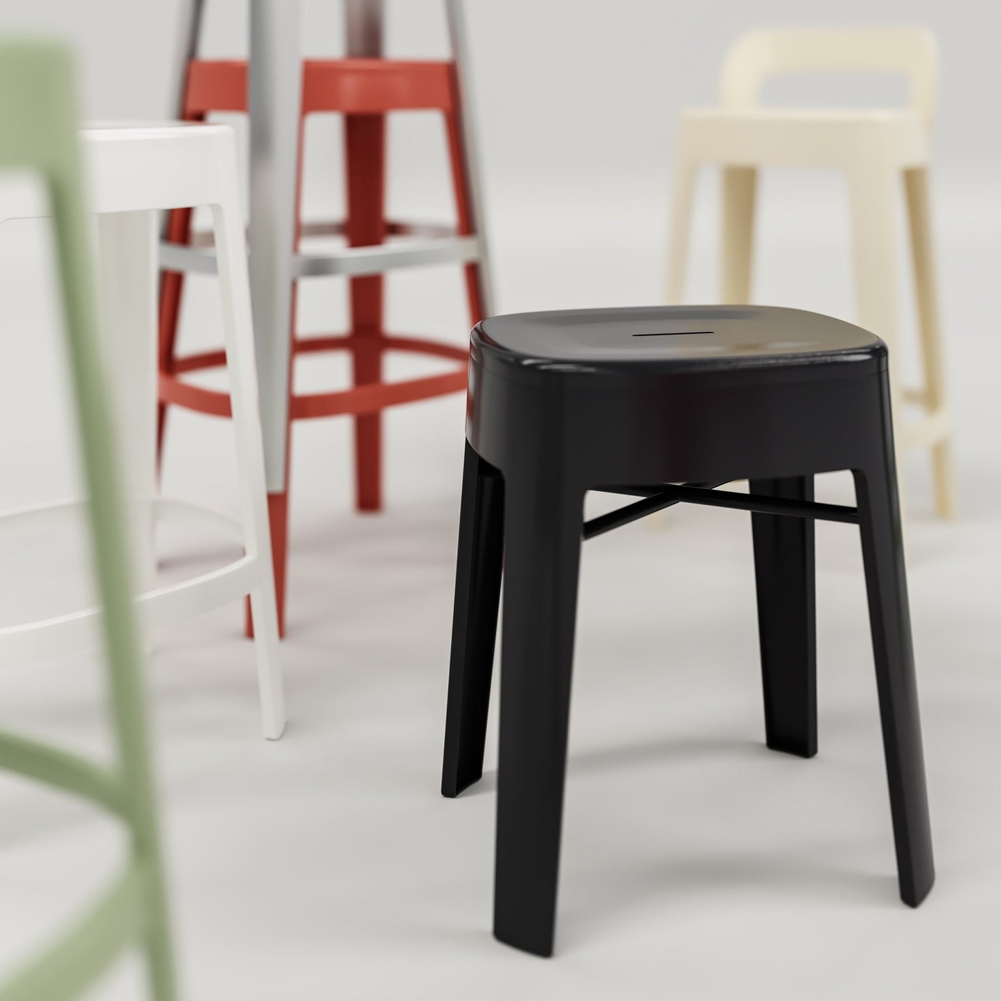 Ombra Low Backless Stool