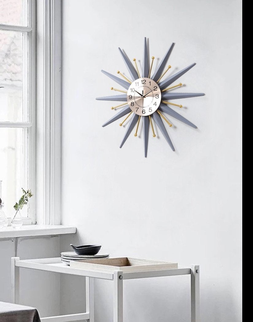 Nordic Metal Snowflake Wall Clock - Novus Decor Wall Decor
