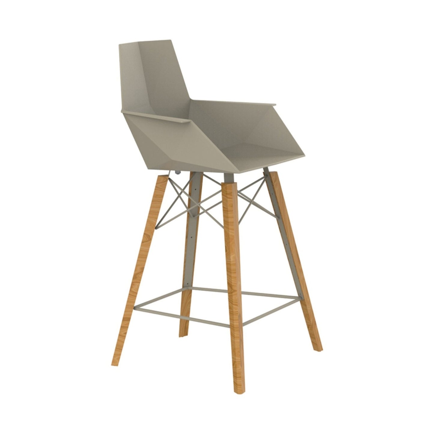 Faz Wood Stool with Arms (Set of 4)