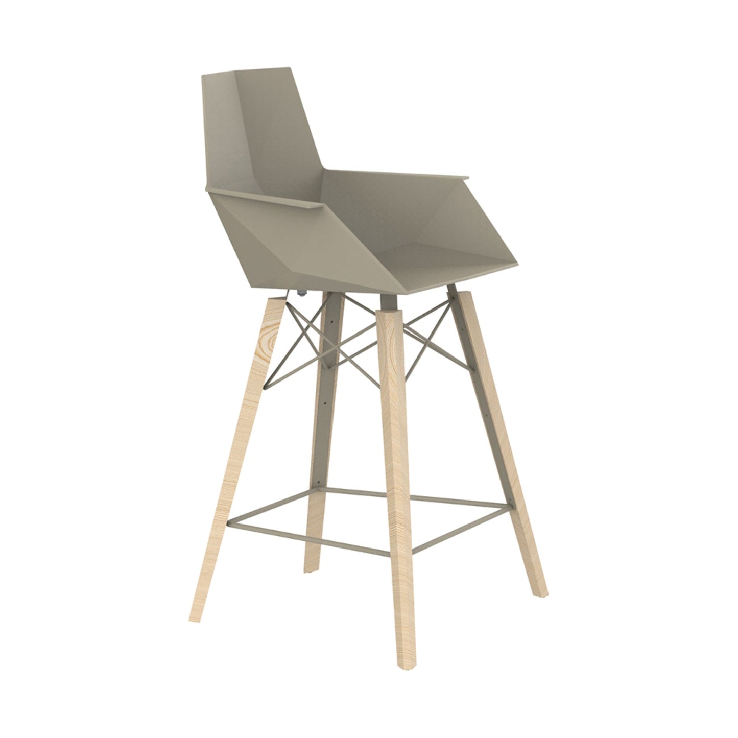 Faz Wood Stool with Arms (Set of 4)