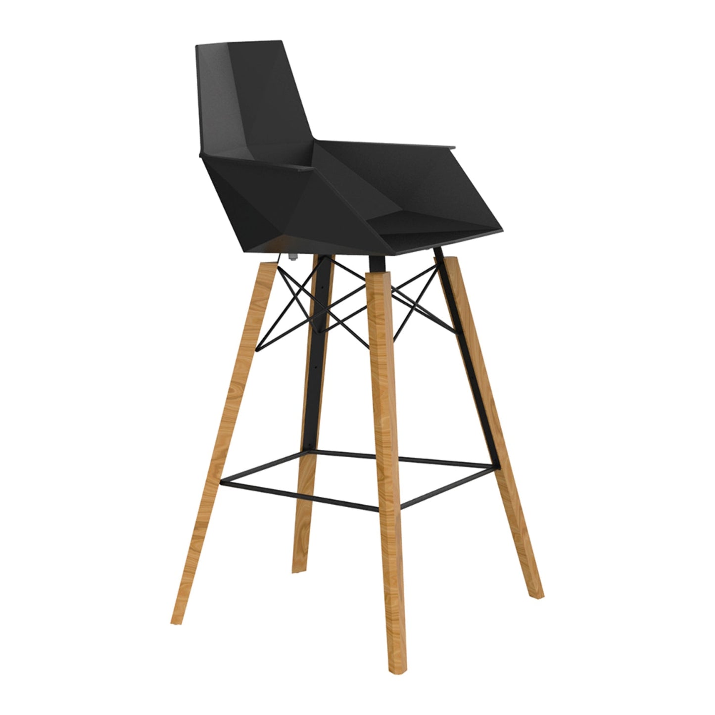 Faz Wood Stool with Arms (Set of 4)