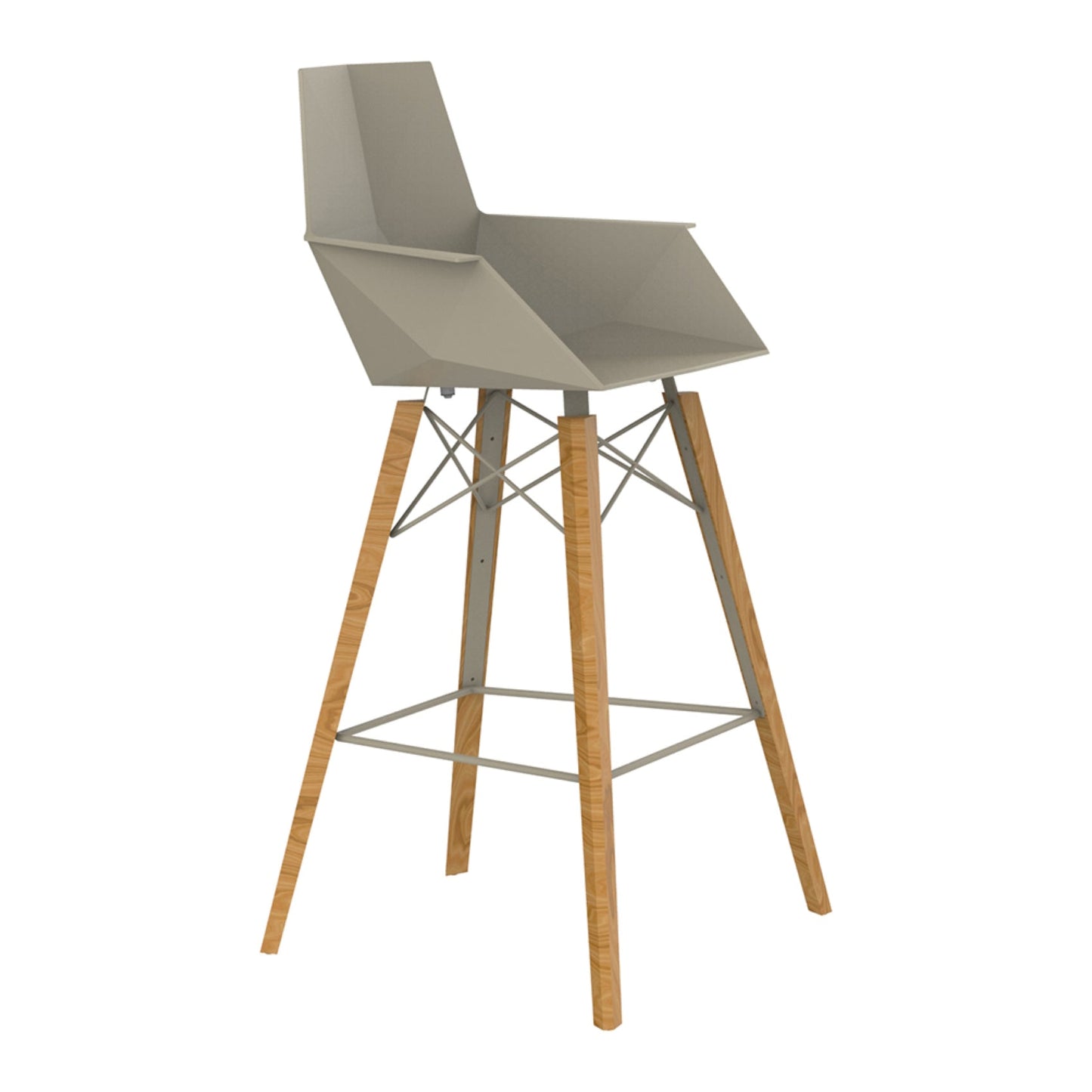 Faz Wood Stool with Arms (Set of 4)